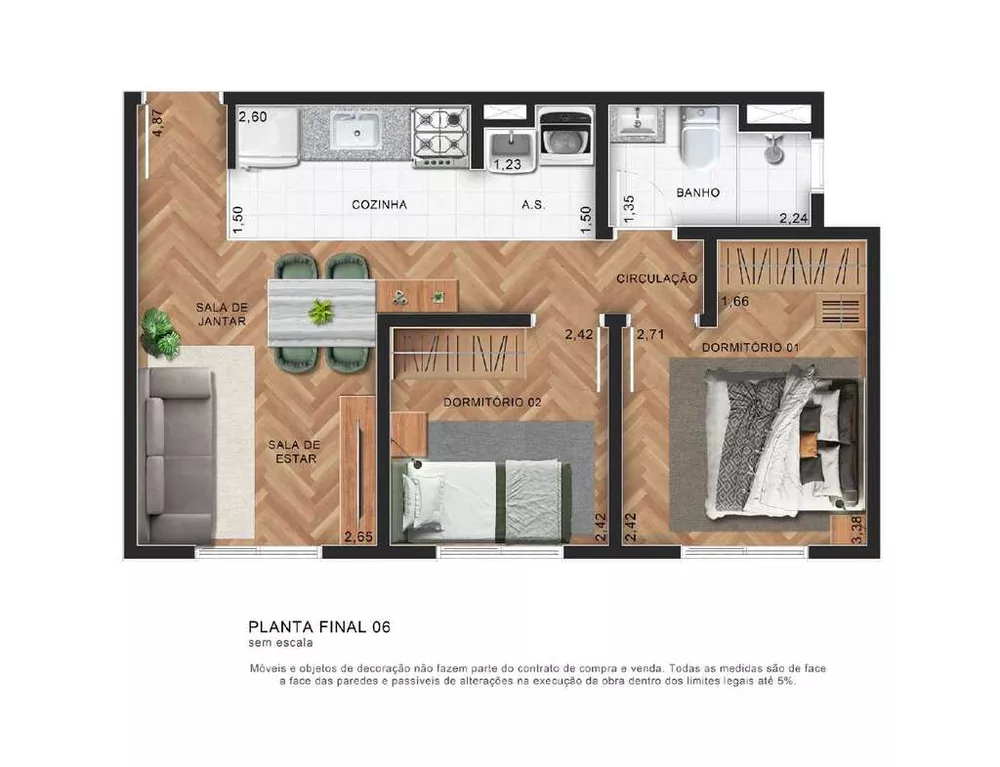 Apartamento, 2 quartos, 53 m² - Foto 1