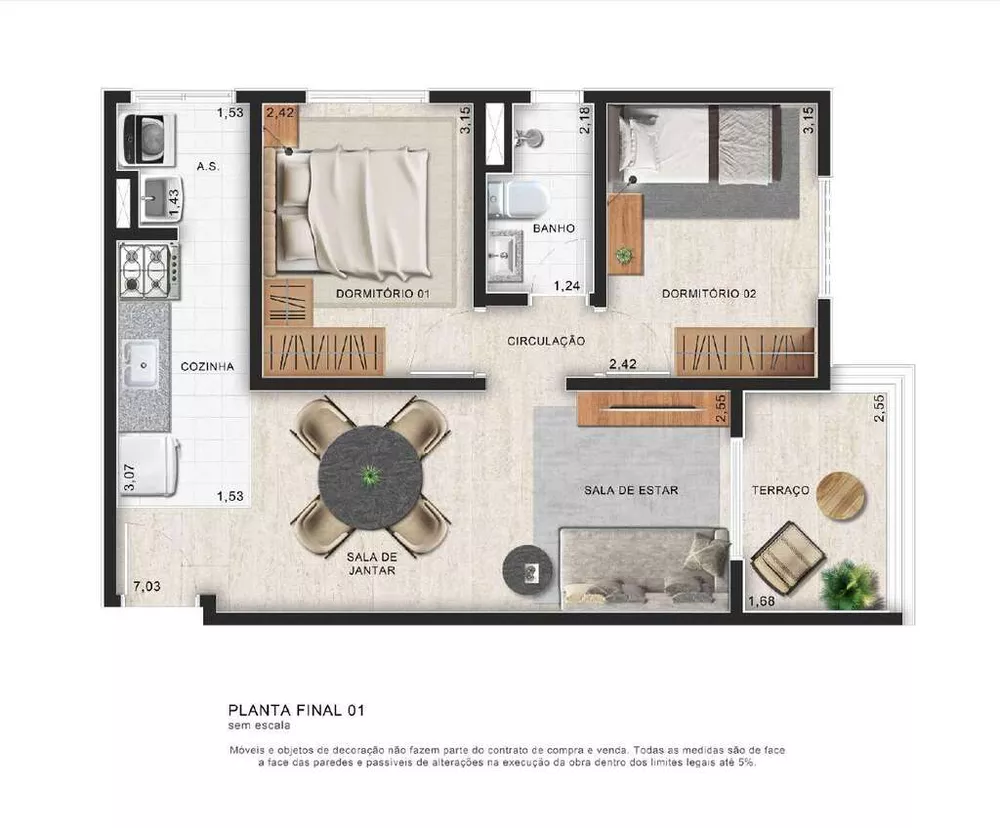 Apartamento, 2 quartos, 53 m² - Foto 5