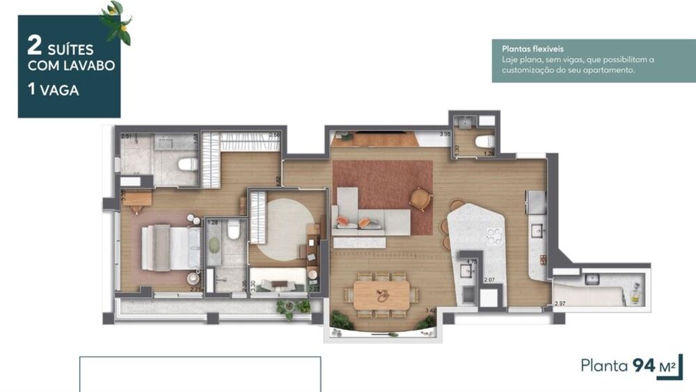 Apartamento, 2 quartos, 92 m² - Foto 1