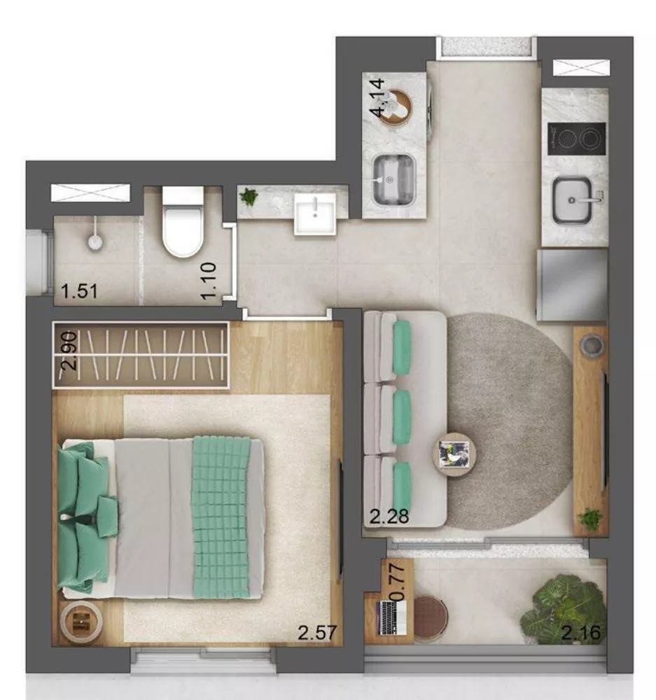 Apartamento, 1 quarto, 27 m² - Foto 8
