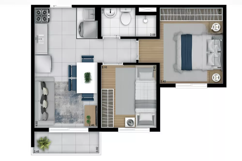 Apartamento, 2 quartos, 34 m² - Foto 9