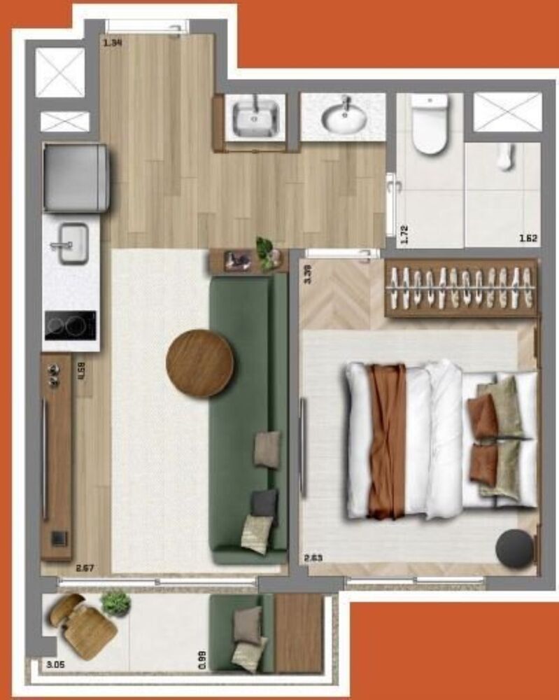 Apartamento, 2 quartos, 39 m² - Foto 2