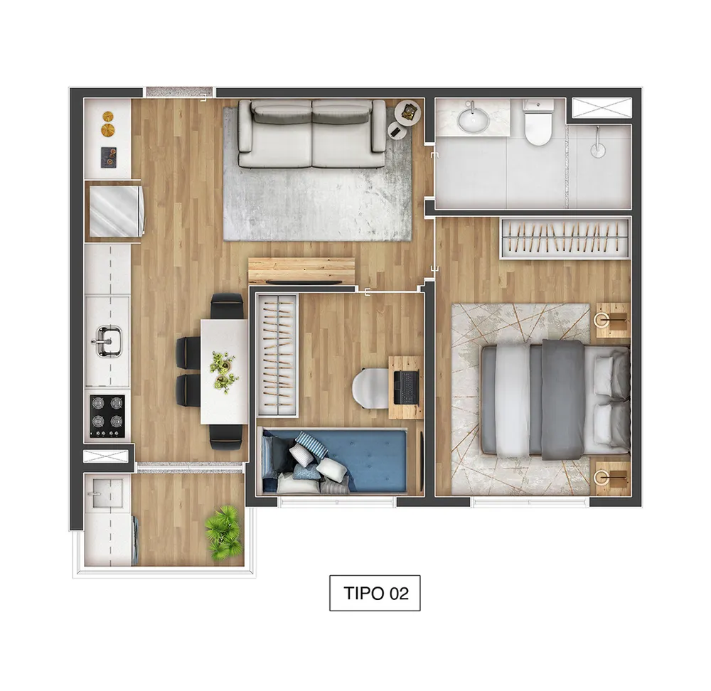 Apartamento, 2 quartos, 39 m² - Foto 4