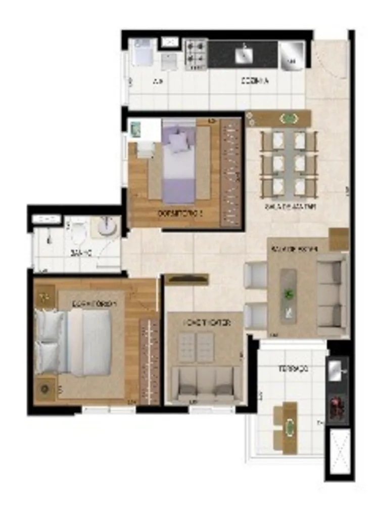 Apartamento, 2 quartos, 55 m² - Foto 4