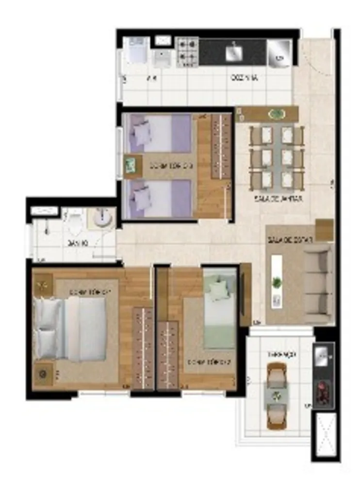 Apartamento, 2 quartos, 55 m² - Foto 3