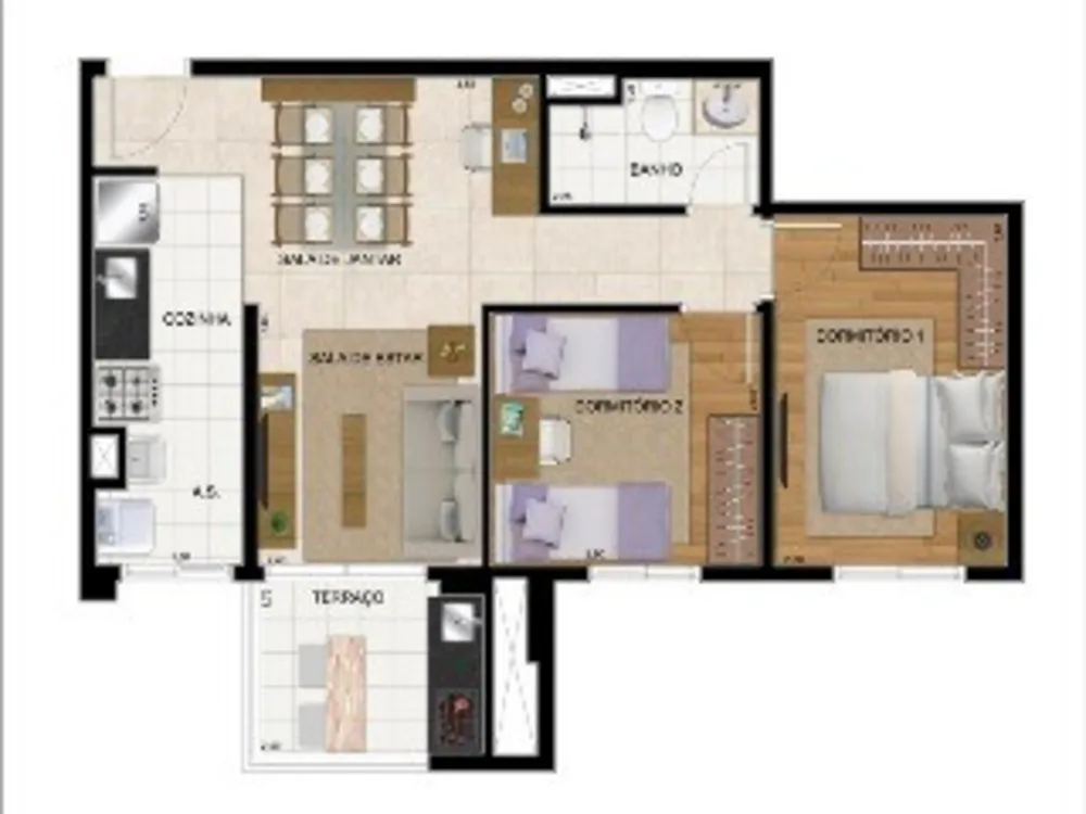 Apartamento, 2 quartos, 55 m² - Foto 2