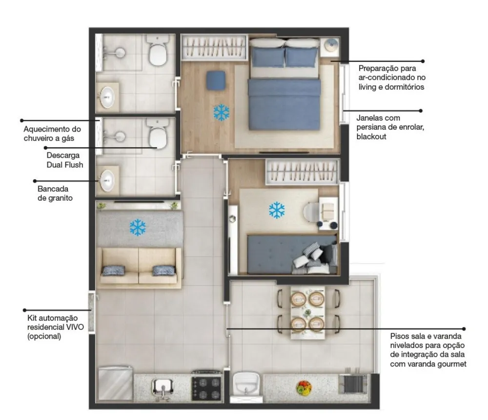 Apartamento, 2 quartos, 43 m² - Foto 8