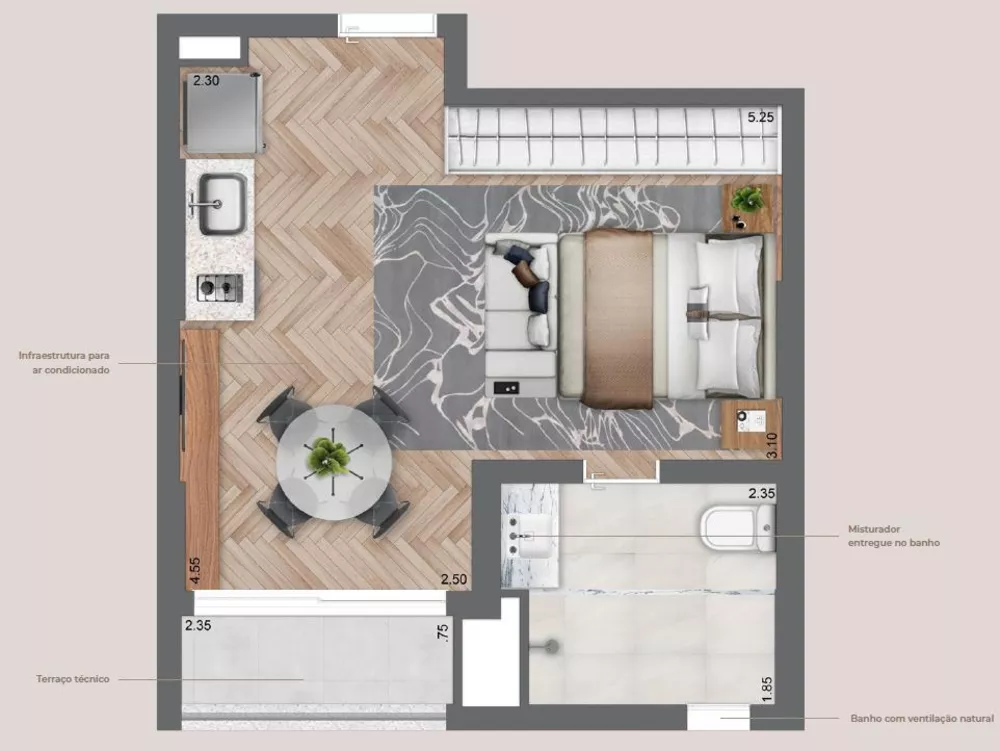 Apartamento, 1 quarto, 31 m² - Foto 3