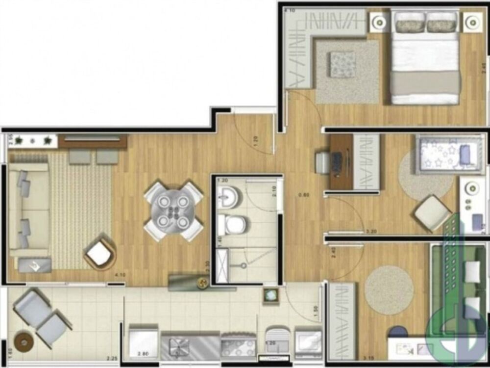 Apartamento, 3 quartos, 59 m² - Foto 4