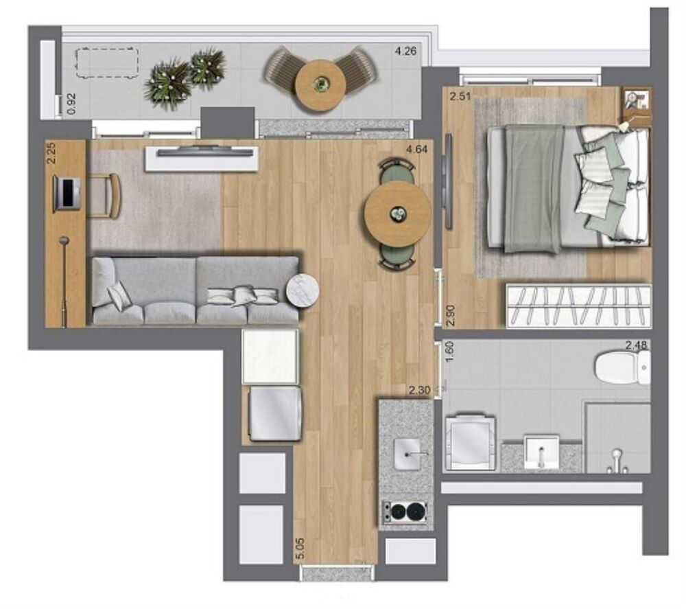 Apartamento, 2 quartos, 37 m² - Foto 12