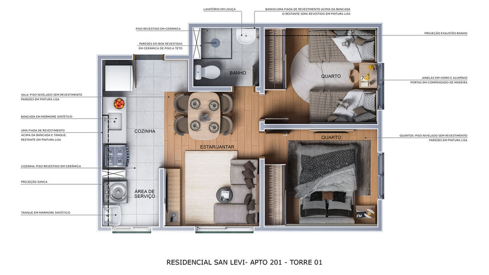 Apartamento, 2 quartos, 40 m² - Foto 1