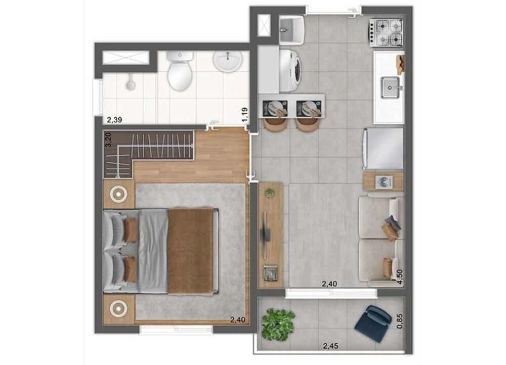 Apartamento, 1 quarto, 31 m² - Foto 8