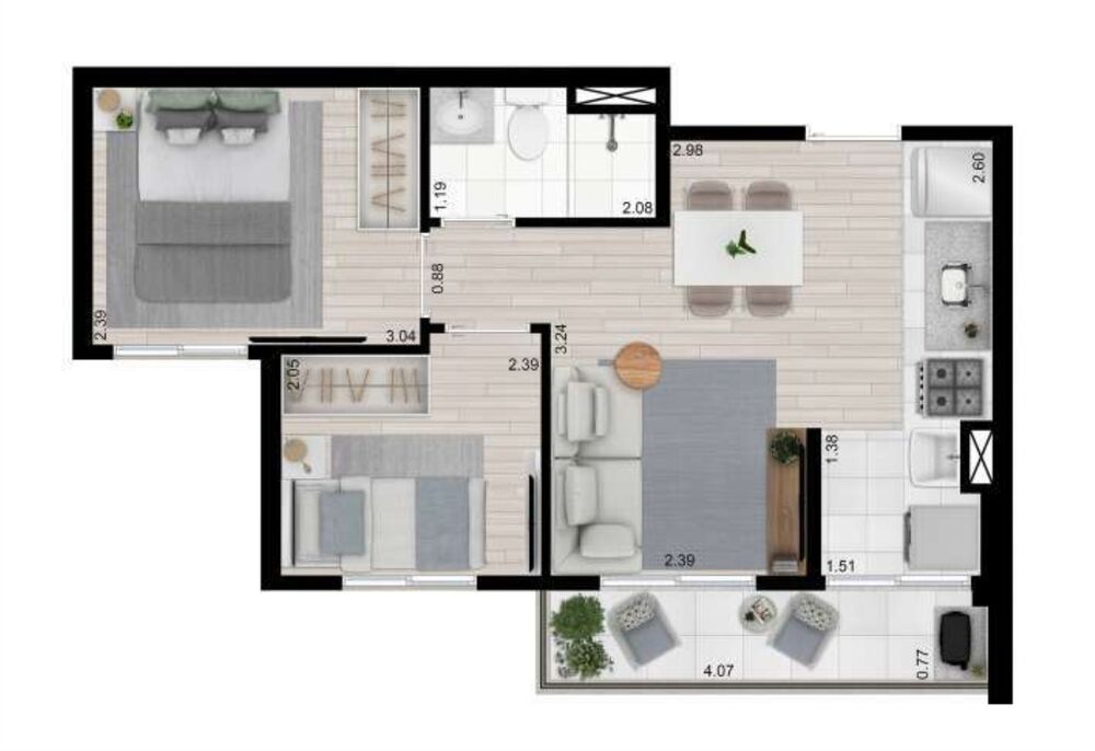 Apartamento, 2 quartos, 42 m² - Foto 18