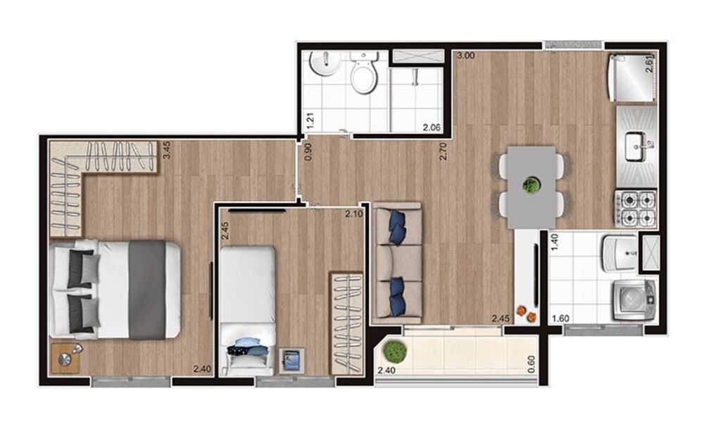 Apartamento, 2 quartos, 37 m² - Foto 4