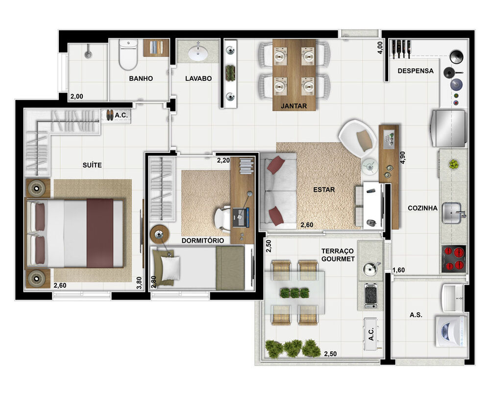Apartamento, 3 quartos, 58 m² - Foto 8