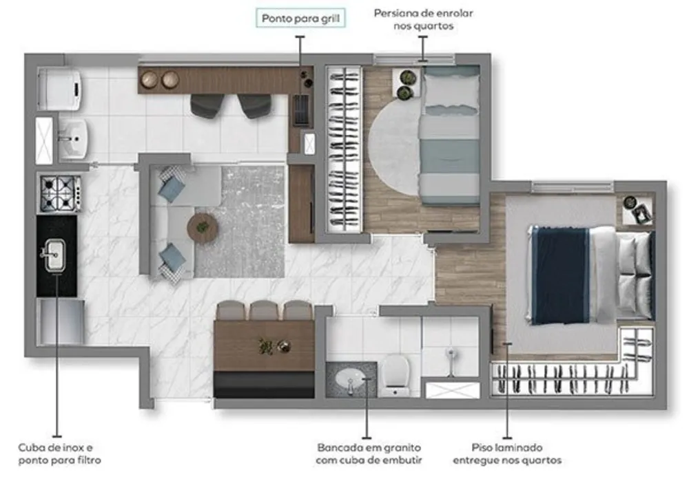 Apartamento, 2 quartos, 33 m² - Foto 22