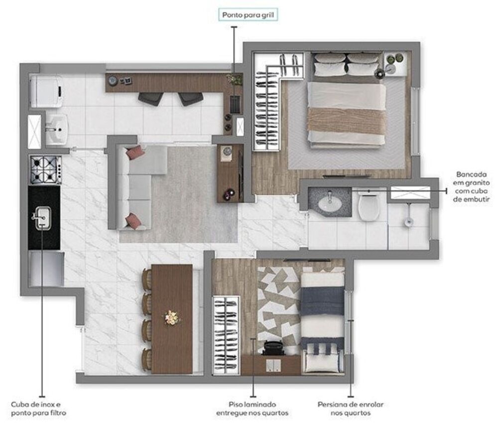 Apartamento, 2 quartos, 33 m² - Foto 7