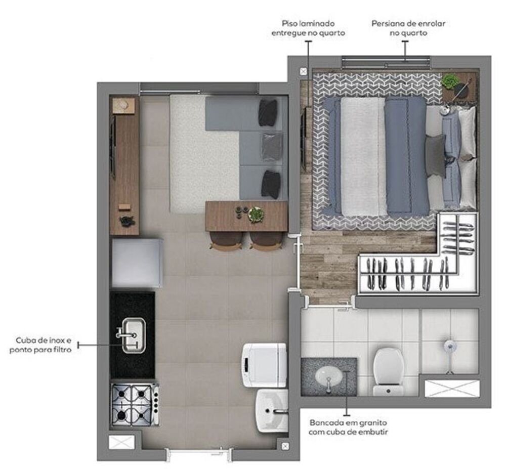 Apartamento, 2 quartos, 33 m² - Foto 3