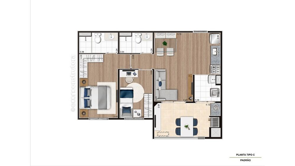 Apartamento, 2 quartos, 43 m² - Foto 13