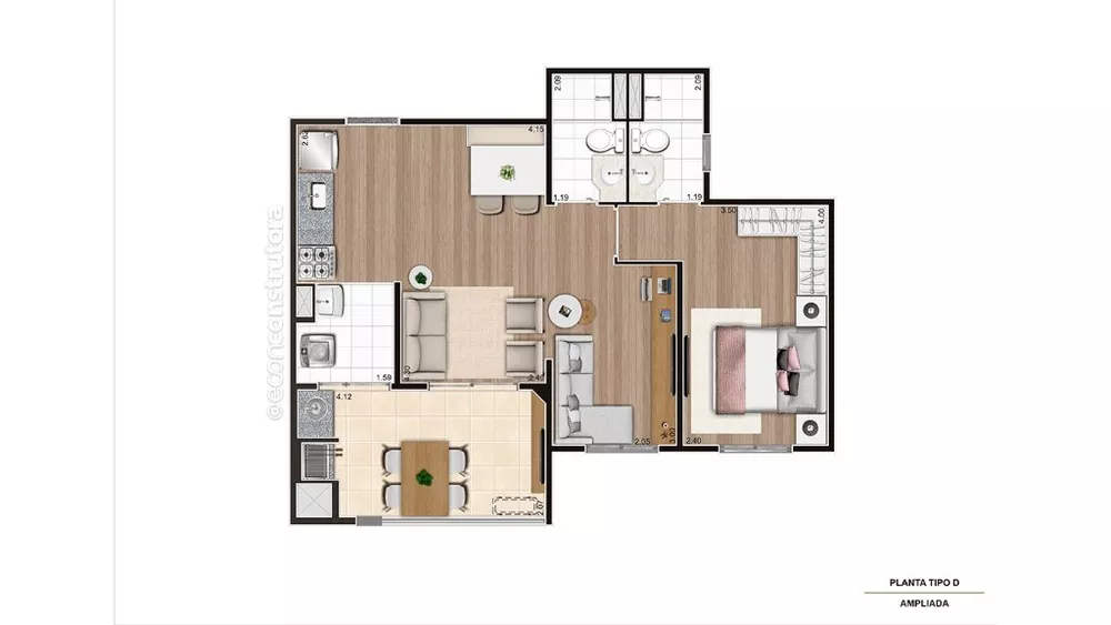 Apartamento, 2 quartos, 43 m² - Foto 12