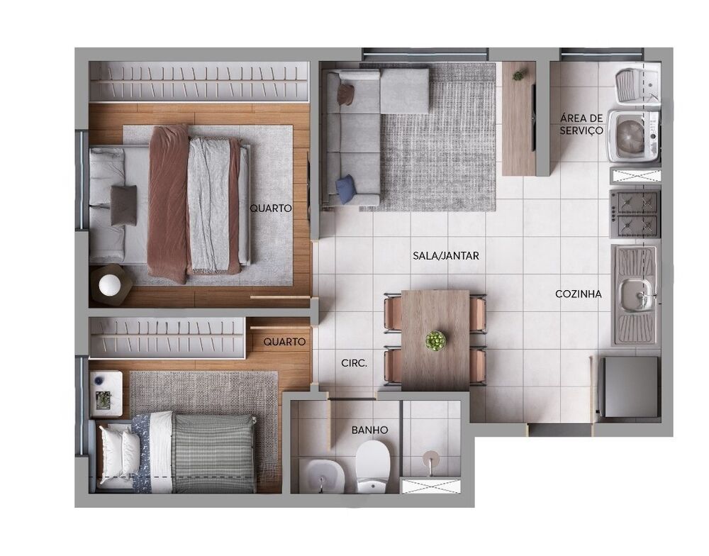 Apartamento, 2 quartos, 36 m² - Foto 3