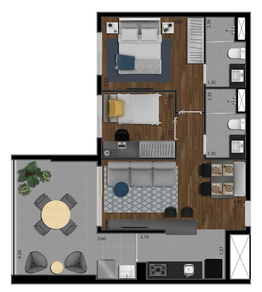 Apartamento, 1 quarto, 94 m² - Foto 2