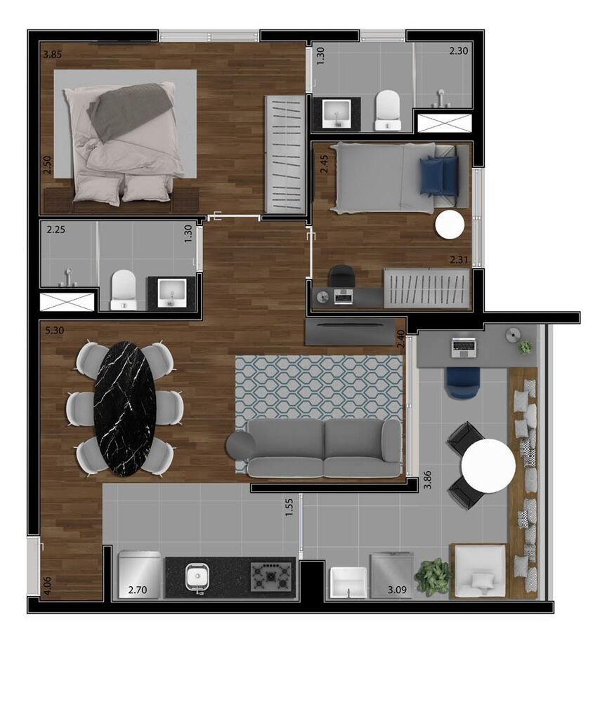 Apartamento, 1 quarto, 94 m² - Foto 4