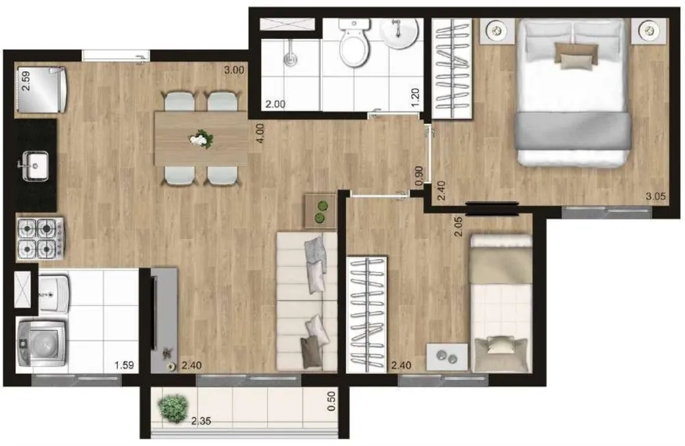 Apartamento, 2 quartos, 36 m² - Foto 12