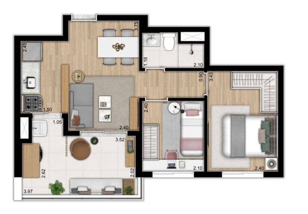 Apartamento, 3 quartos, 59 m² - Foto 12