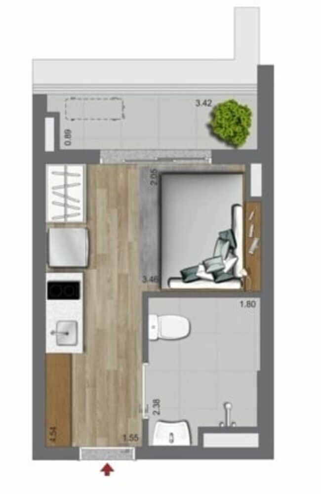 Apartamento, 1 quarto, 33 m² - Foto 7