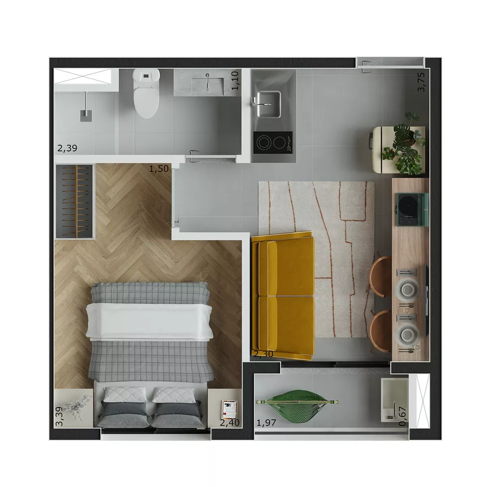 Apartamento, 1 quarto, 38 m² - Foto 7