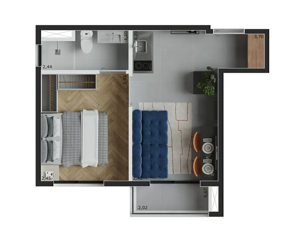 Apartamento, 1 quarto, 38 m² - Foto 4