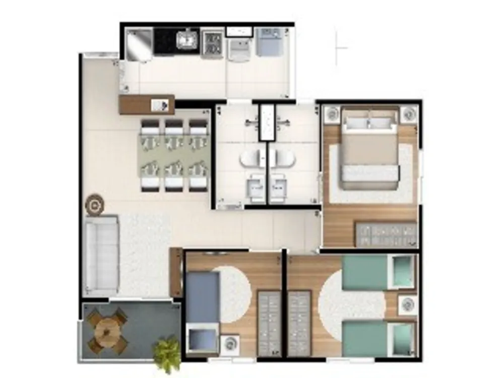 Apartamento, 3 quartos, 59 m² - Foto 4