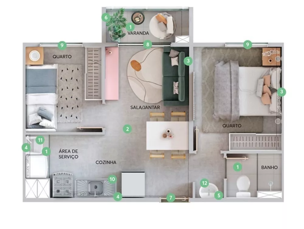 Apartamento, 2 quartos, 35 m² - Foto 7