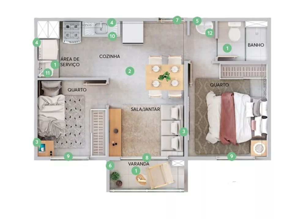 Apartamento, 2 quartos, 35 m² - Foto 8