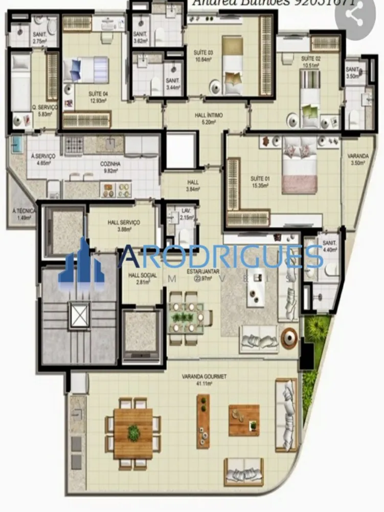 Apartamento, 4 quartos, 171 m² - Foto 2