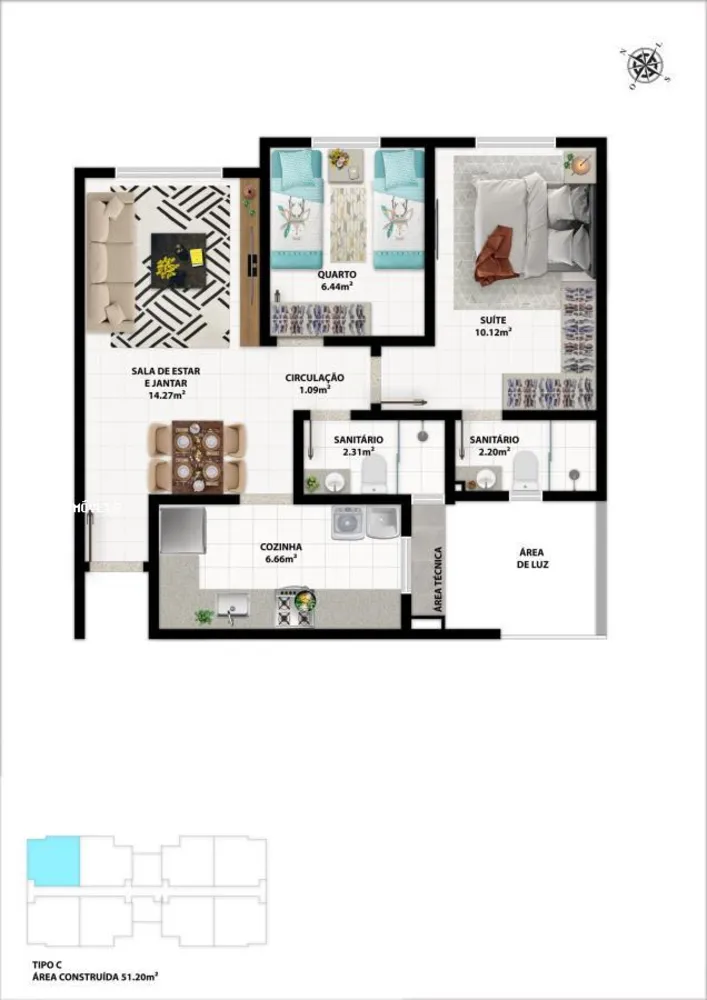Apartamento, 2 quartos - Foto 16