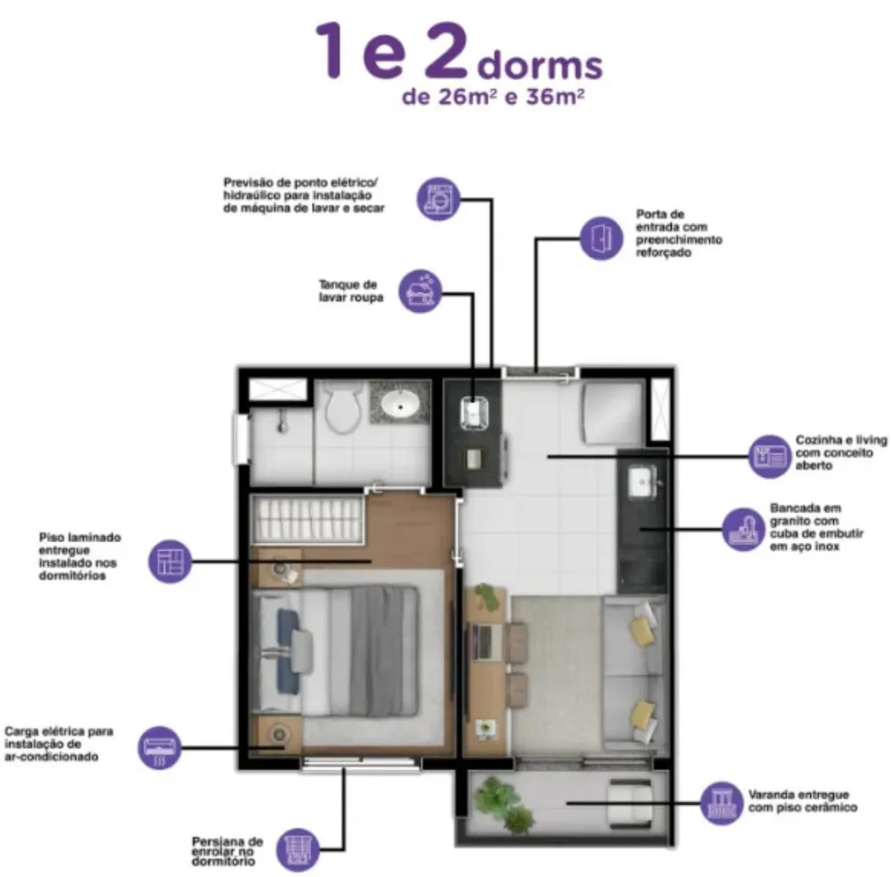 Apartamento, 1 quarto, 26 m² - Foto 10