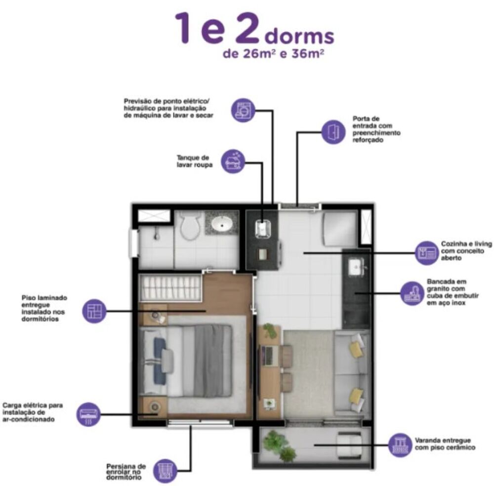 Apartamento, 1 quarto, 26 m² - Foto 6