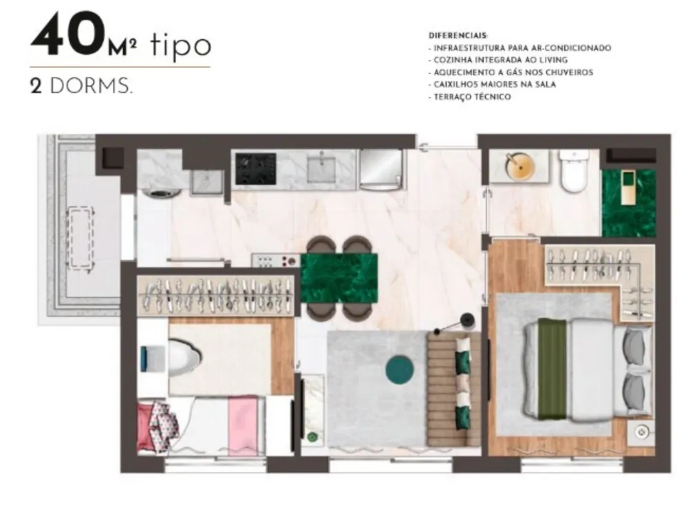 Apartamento, 1 quarto, 22 m² - Foto 7