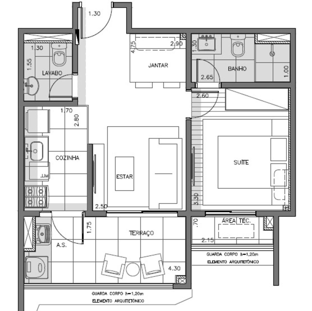 Apartamento, 1 quarto, 48 m² - Foto 1
