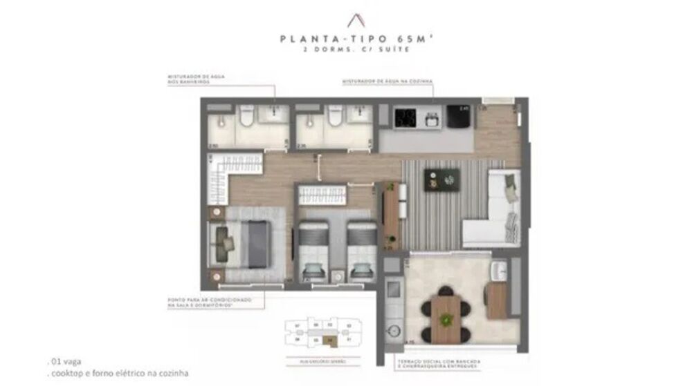 Apartamento, 2 quartos, 65 m² - Foto 6