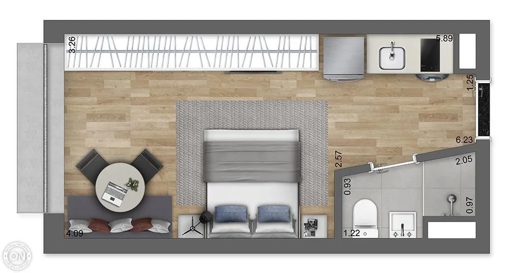 Apartamento, 1 quarto, 56 m² - Foto 12