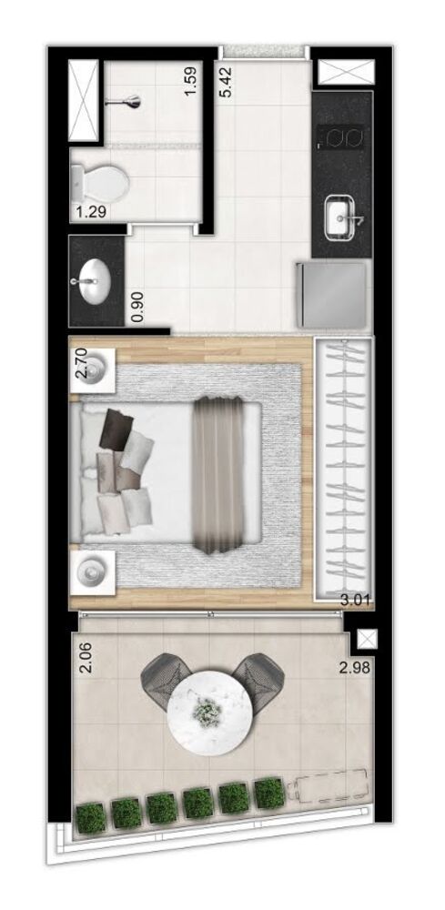 Apartamento, 1 quarto, 26 m² - Foto 3
