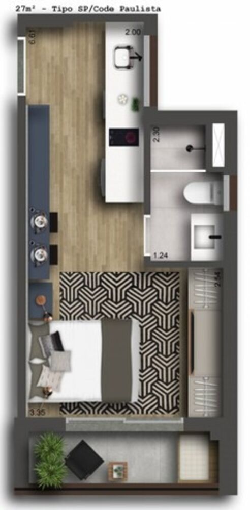 Apartamento, 1 quarto, 27 m² - Foto 6