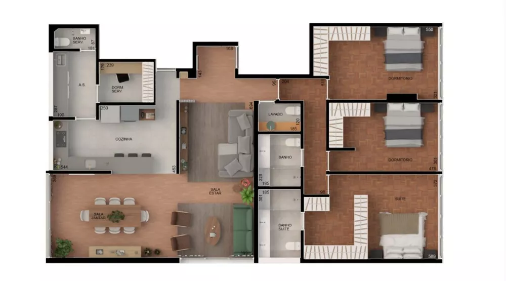 Apartamento à venda com 3 quartos, 176m² - Foto 3