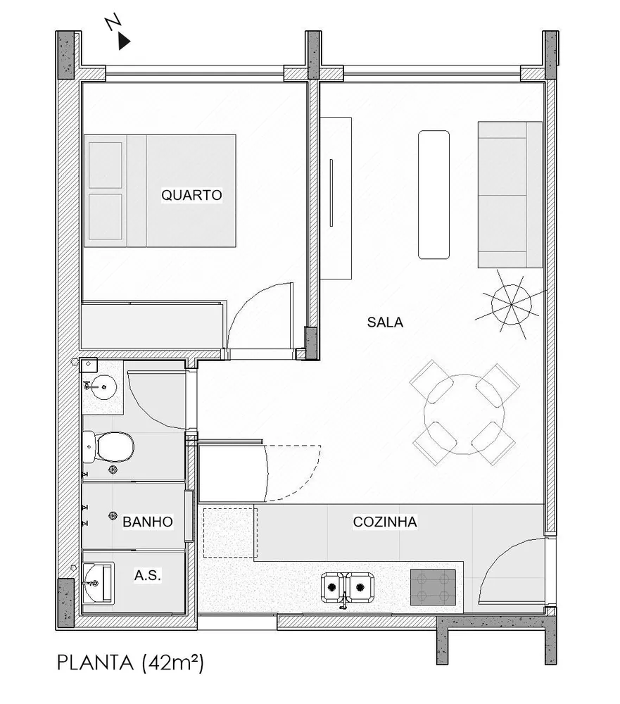 Apartamento, 1 quarto, 42 m² - Foto 5