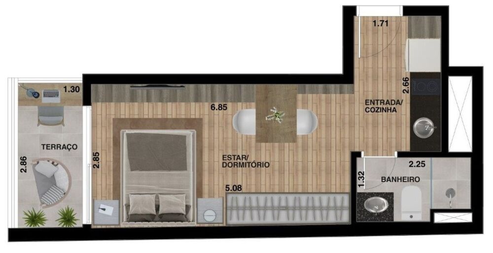 Apartamento, 1 quarto, 26 m² - Foto 9