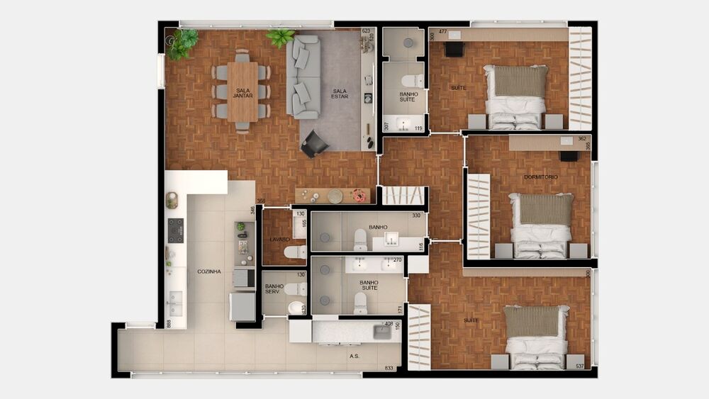 Apartamento, 3 quartos, 194 m² - Foto 2