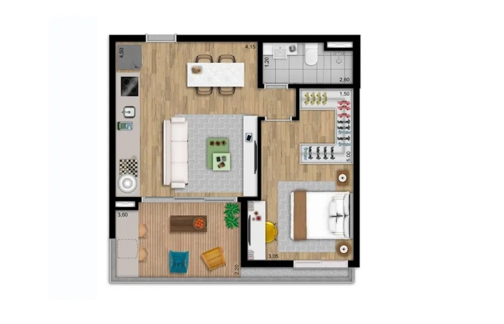 Apartamento, 1 quarto, 52 m² - Foto 2